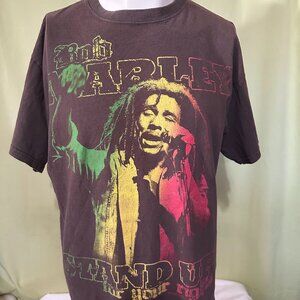 Bob Marley 2009 Stand Up for you Rights Men's Brown T Shirt Large Zion Rootswear